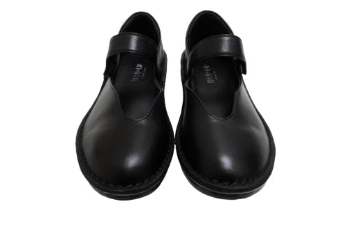 【インコルジェ5029 ブラック】シンプルきれいめライン センターUカットストラップシューズ