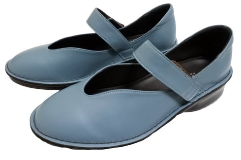 【インコルジェ5029 ブルーグレー】シンプルきれいめライン センターUカットストラップシューズ