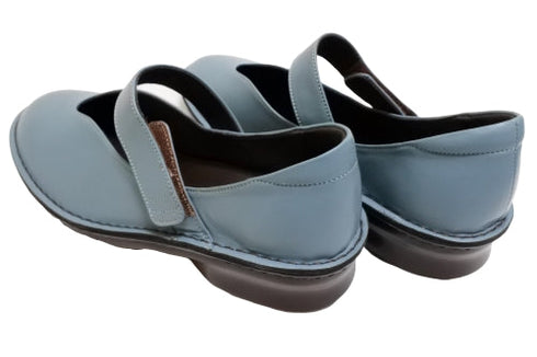 【インコルジェ5029 ブルーグレー】シンプルきれいめライン センターUカットストラップシューズ