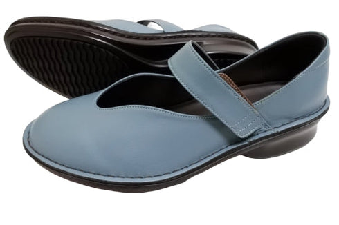 【インコルジェ5029 ブルーグレー】シンプルきれいめライン センターUカットストラップシューズ