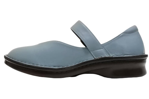 【インコルジェ5029 ブルーグレー】シンプルきれいめライン センターUカットストラップシューズ