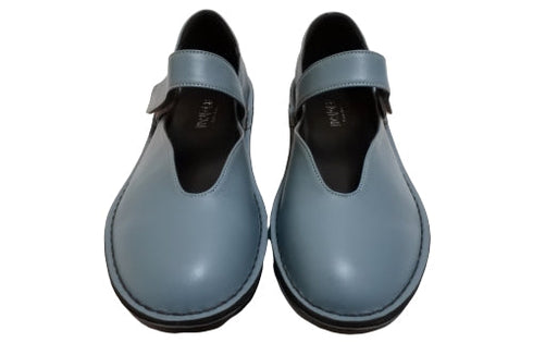 【インコルジェ5029 ブルーグレー】シンプルきれいめライン センターUカットストラップシューズ