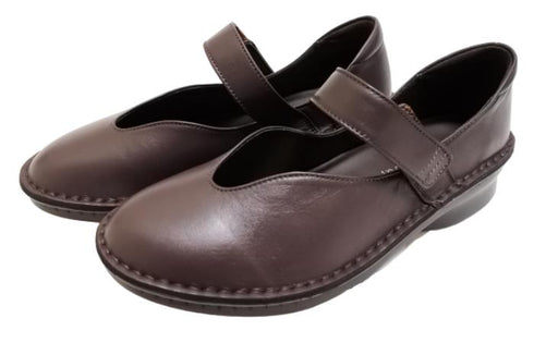 【インコルジェ5029 ダークパープル】シンプルきれいめライン センターUカットストラップシューズ