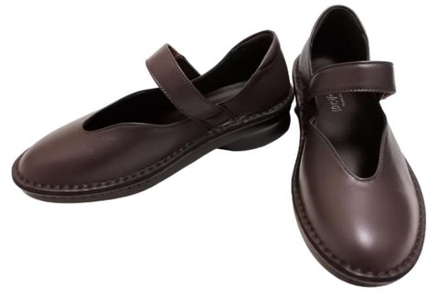 【インコルジェ5029 ダークパープル】シンプルきれいめライン センターUカットストラップシューズ