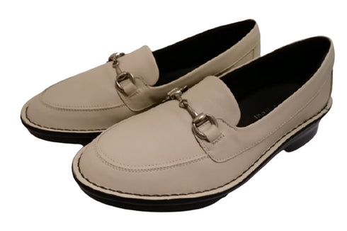 【インコルジェ5034 アイボリー】ソフトレザービットローファー