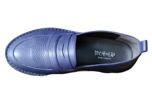 【インコルジェ 5039 ネイビー】シュリンクレザーローファー