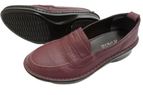 【インコルジェ 5039 ワイン】シュリンクレザーローファー
