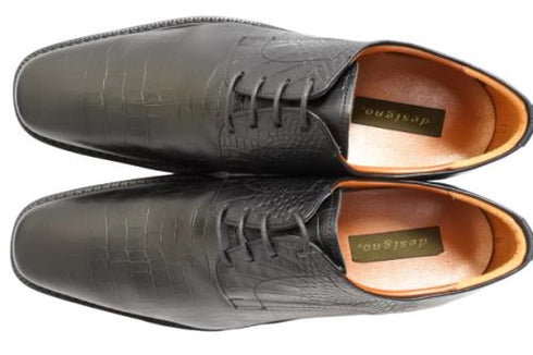 【KANEKA designo5103 ブラック】幅広4E 型押しレザービジネスシューズ