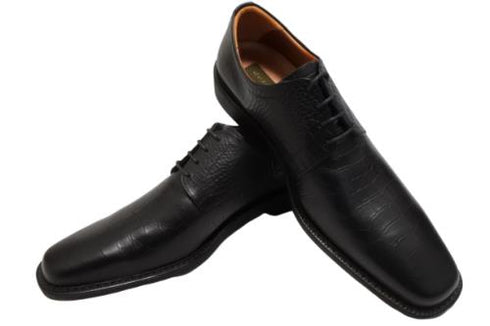 【KANEKA designo5103 ブラック】幅広4E 型押しレザービジネスシューズ