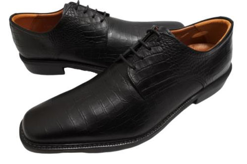 【KANEKA designo5103 ブラック】幅広4E 型押しレザービジネスシューズ