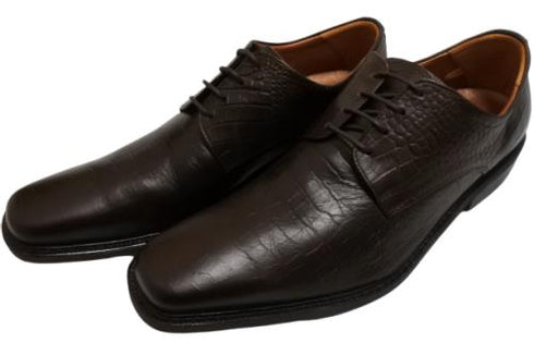 【KANEKA designo5103 ダークブラウン】幅広4E 型押しレザービジネスシューズ