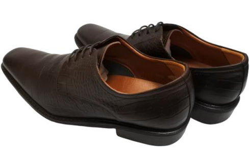 【KANEKA designo5103 ダークブラウン】幅広4E 型押しレザービジネスシューズ