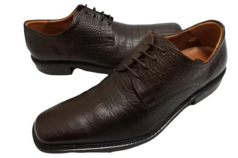 【KANEKA designo5103 ダークブラウン】幅広4E 型押しレザービジネスシューズ