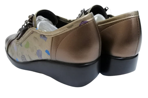 【ナチュラルバック 5283 ブロンズ】サイドジップ靴紐シューズ