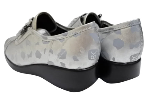 【ナチュラルバック 5283 シルバー】サイドジップ靴紐シューズ