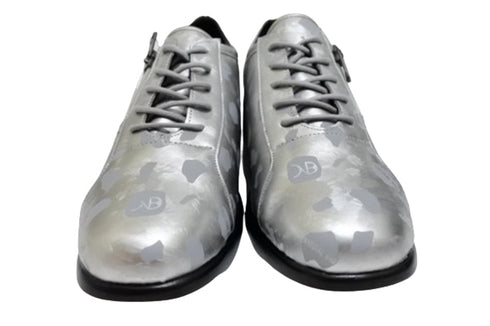 【ナチュラルバック 5283 シルバー】サイドジップ靴紐シューズ