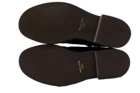 【TODAY'S 5525 ブラック】本革メダリオン靴紐ショートブーツ