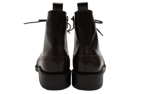 【TODAY'S 5525 チョコレート】本革メダリオン靴紐ショートブーツ