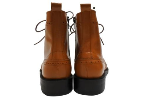 【TODAY'S 5525 マロンブラウン】本革メダリオン靴紐ショートブーツ