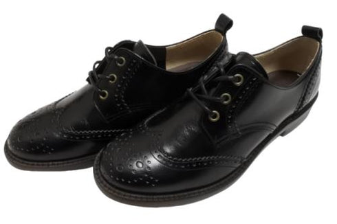 【TODAY'S 5528 ブラック】本革メダリオンウイングチップトラッドシューズ