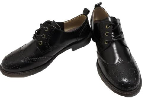 【TODAY'S 5528 ブラック】本革メダリオンウイングチップトラッドシューズ
