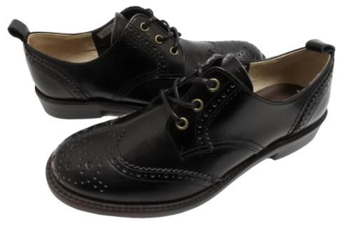 【TODAY'S 5528 ブラック】本革メダリオンウイングチップトラッドシューズ
