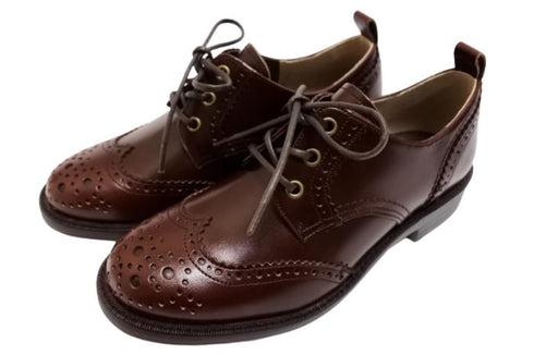 【TODAY'S 5528 チョコレート】本革メダリオンウイングチップトラッドシューズ