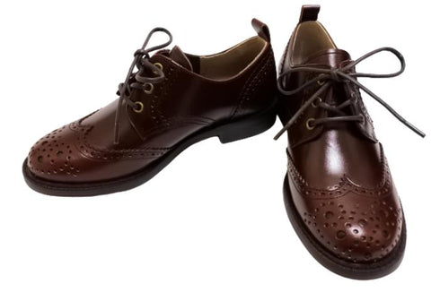 【TODAY'S 5528 チョコレート】本革メダリオンウイングチップトラッドシューズ