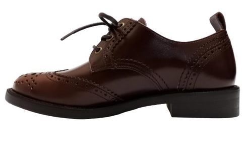 【TODAY'S 5528 チョコレート】本革メダリオンウイングチップトラッドシューズ