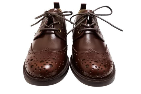 【TODAY'S 5528 チョコレート】本革メダリオンウイングチップトラッドシューズ