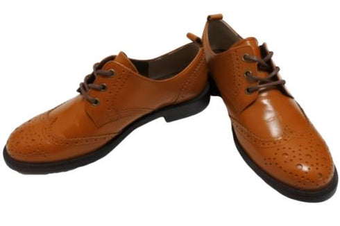 【TODAY'S 5528 マロンブラウン】本革メダリオンウイングチップトラッドシューズ