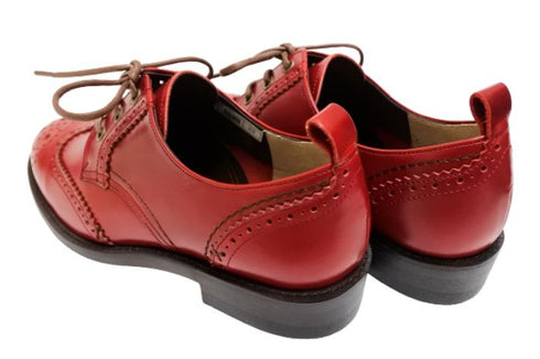【TODAY'S 5528 レッド】本革メダリオンウイングチップトラッドシューズ