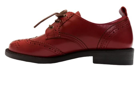 【TODAY'S 5528 レッド】本革メダリオンウイングチップトラッドシューズ