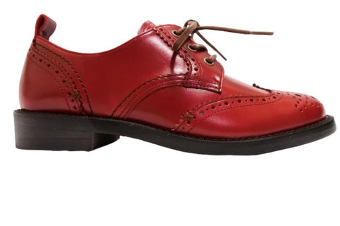 【TODAY'S 5528 レッド】本革メダリオンウイングチップトラッドシューズ