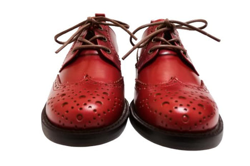【TODAY'S 5528 レッド】本革メダリオンウイングチップトラッドシューズ