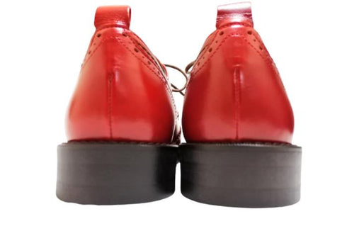 【TODAY'S 5528 レッド】本革メダリオンウイングチップトラッドシューズ