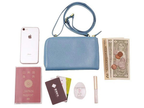 【豊岡鞄 足立 5902 スカイ】ALBAPIE L字マルチショルダーバッグ