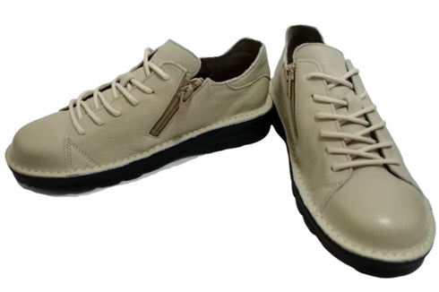 【TODAY'S 7091 アジュール】スムースレザーサイドジップスニーカー レディース