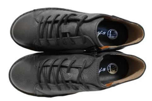 【TODAY'S 7091 ブラック】スムースレザーサイドジップスニーカー メンズ