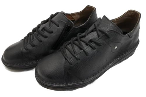 【TODAY'S 7091 ブラック】スムースレザーサイドジップスニーカー レディース