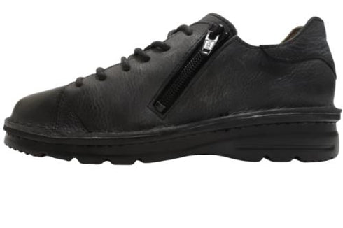 【TODAY'S 7091 ブラック】スムースレザーサイドジップスニーカー メンズ