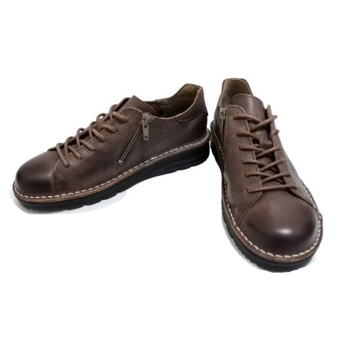 【TODAY'S 7091 ダークブラウン】スムースレザーサイドジップスニーカー メンズ