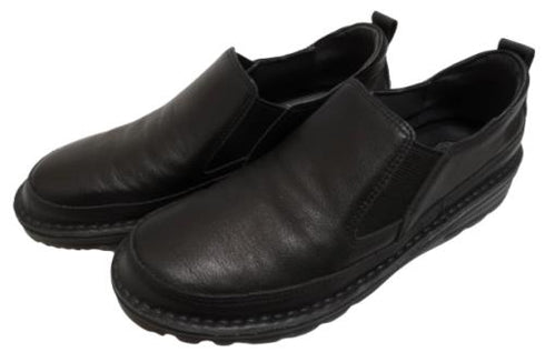 【TODAY's 7094 ブラック】幅広4E 軽量レザーサイドゴアスリッポン レディース