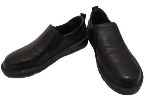 【TODAY's 7094 ブラック】幅広4E 軽量レザーサイドゴアスリッポン メンズ