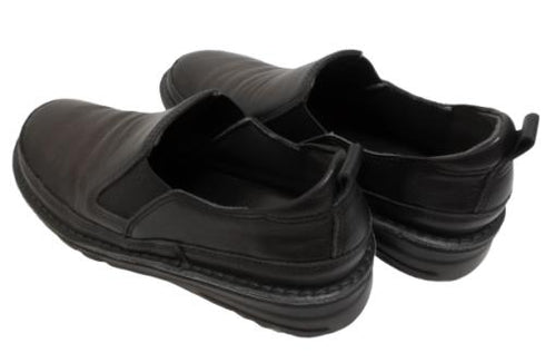 【TODAY's 7094 ブラック】幅広4E 軽量レザーサイドゴアスリッポン レディース