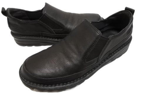 【TODAY's 7094 ブラック】幅広4E 軽量レザーサイドゴアスリッポン レディース