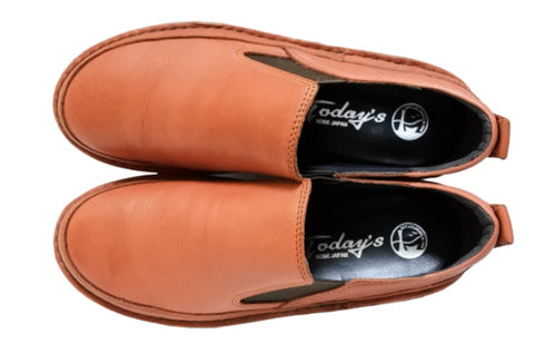 【TODAY's 7094 ブリック】幅広4E 軽量レザーサイドゴアスリッポン レディース