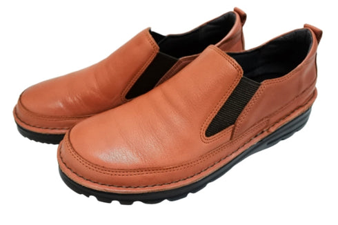 【TODAY's 7094 ブリック】幅広4E 軽量レザーサイドゴアスリッポン レディース