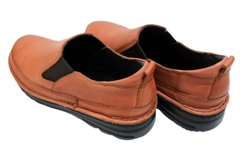 【TODAY's 7094 ブリック】幅広4E 軽量レザーサイドゴアスリッポン レディース