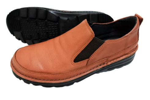 【TODAY's 7094 ブリック】幅広4E 軽量レザーサイドゴアスリッポン レディース